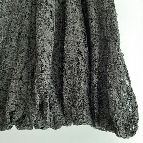 MXM / Floral Lace Balloon Hem Knee Length Skirt Black Sz 16 - Picture 6 of 12